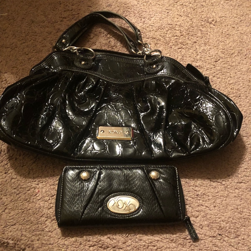 Xoxo purse and wallet set black